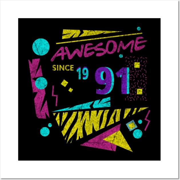 Awesome Since 1991-91’s Birthday Celebration, 41st Birthday Wall Art by ysmnlettering